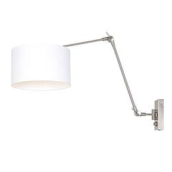 Foto van Steinhauer wandlamp prestige chic 8106 staal kap effen wit