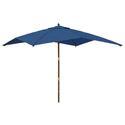 Foto van Vidaxl parasol met houten paal 300x300x273 cm azuurblauw