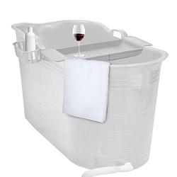 Foto van Lifebath - zitbad mira - bath bucket xl - inclusief badrek - 400l - ligbad 122 cm - wit