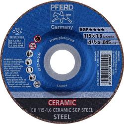 Foto van Pferd eh 115-1,6 ceramic sgp steel 61300115 doorslijpschijf gebogen 115 mm 22.23 mm 25 stuk(s)