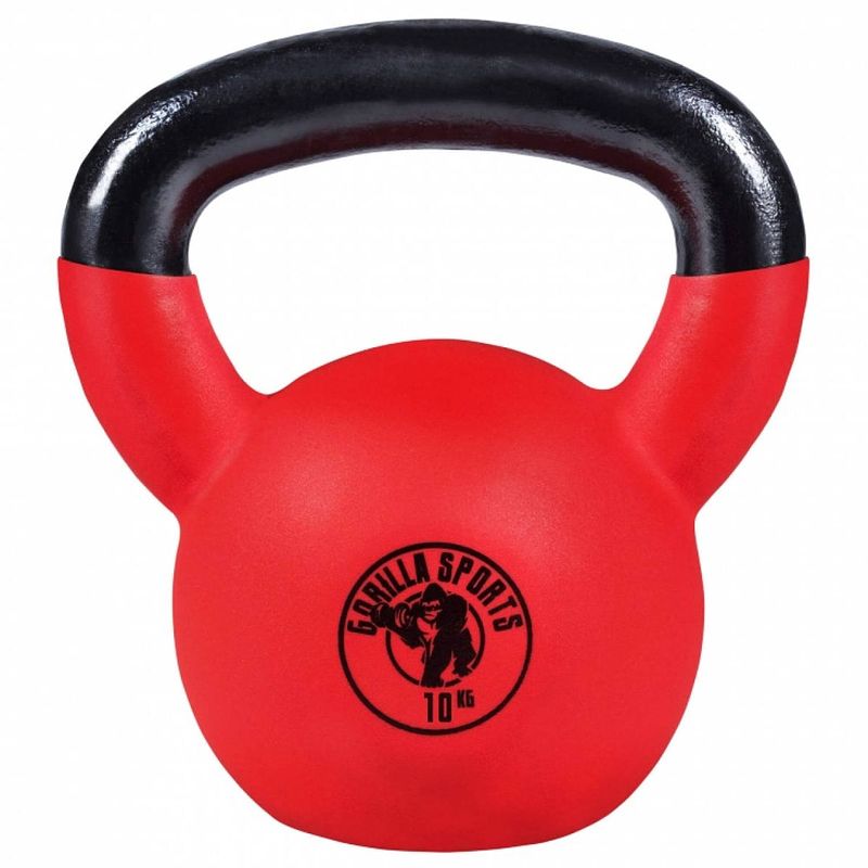 Foto van Gorilla sports kettlebell - gietijzer - rubber coating - 10 kg