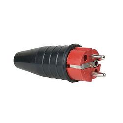 Foto van Showtec rubber schuko connector male 230v/240v rood