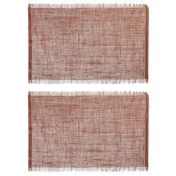 Foto van Set van 6x stuks placemats uni terra bruin jute 45 x 30 cm - placemats