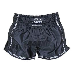 Foto van Legend sports kickboksshort trendy unisex satijn/mesh zwart mt xs