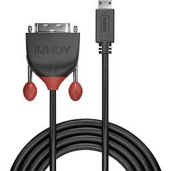 Foto van Lindy hdmi / dvi adapterkabel hdmi-mini-c stekker, dvi-d 18+1-polige stekker 1.00 m zwart 36281 hdmi-kabel