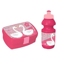 Foto van Must lunchset zwaan meisjes 350 ml roze 2-delig