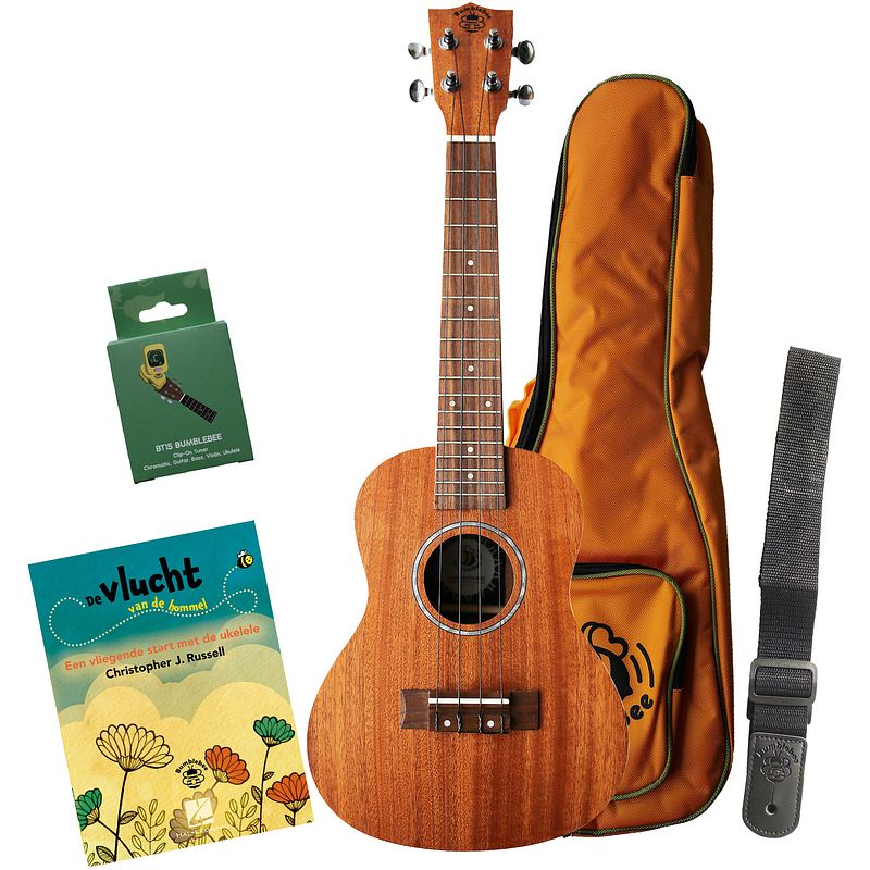 Foto van Bumblebee buc30 concert ukulele pack nl concert ukelele starterset met nederlandstalig boekje