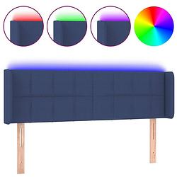 Foto van The living store hoofdbord led-blauw - 147 x 16 x 78/88 cm - verstelbare hoogte - duurzaam materiaal