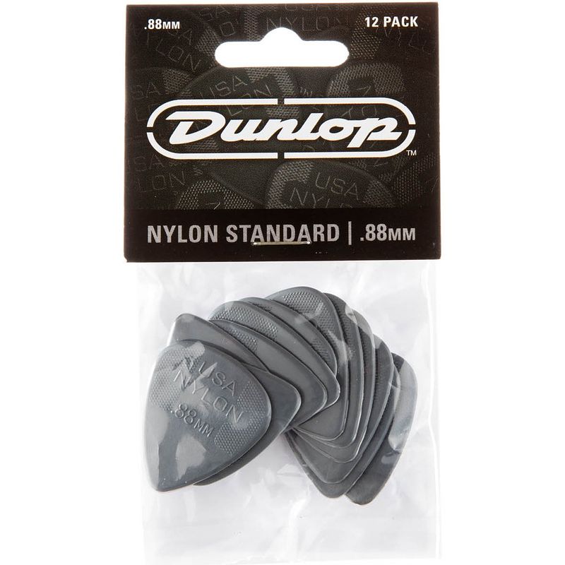 Foto van Dunlop nylon standard 0.88mm 12-pack plectrumset donkergrijs