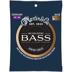 Foto van Martin strings m4750 acoustic bass junior series phosphor bronze custom light 24 inch scale snarenset voor akoestische bas