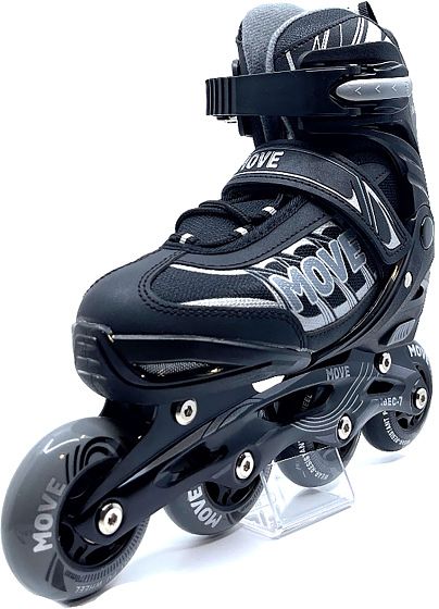 Foto van Move inline skates fast semi softboot verstelbaar zwart maat 38 41