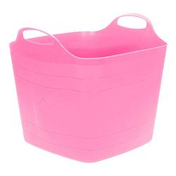 Foto van Flexibele emmer - roze - 25 liter - kunststof - vierkant - 35 x 38 cm - wasmanden