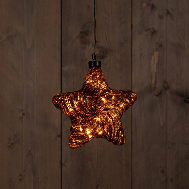 Foto van Anna'ss collection - star antique gold 15cm/10led classic warm / mercury cop