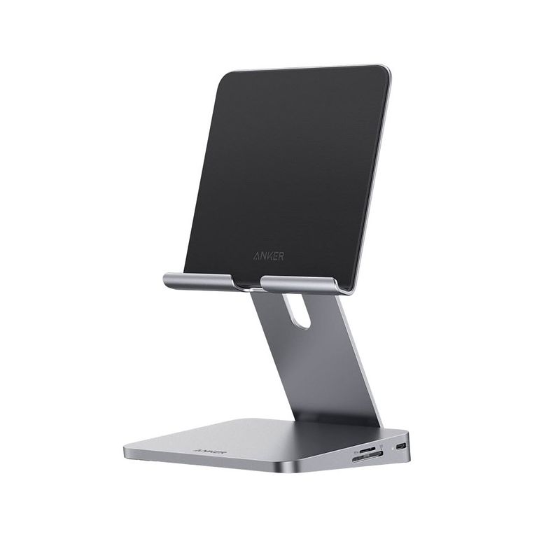 Foto van Anker 551 usb-c hub (8-in-1 ipad/tablet stand) usb hub grijs