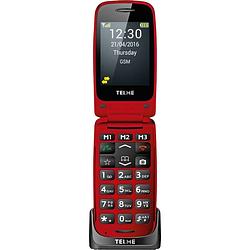 Foto van Telme x200 senioren clamshell telefoon met laadstation, sos-knop rood
