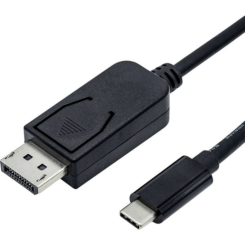 Foto van Roline usb-c® / displayport adapterkabel usb-c® stekker, displayport stekker 2.00 m zwart 11.04.5846 usb-c®-displaykabel