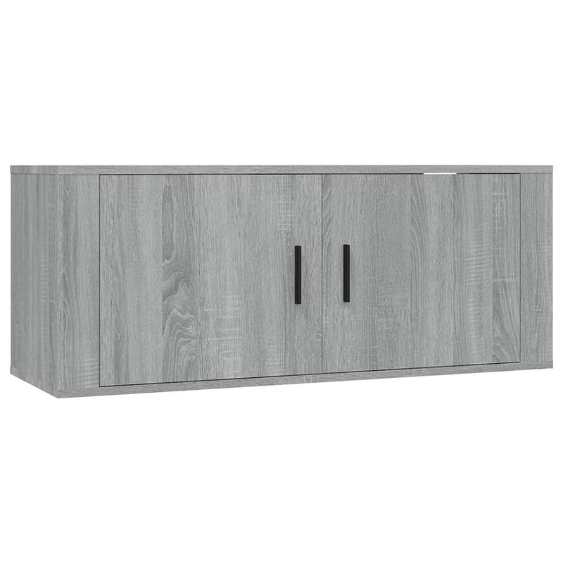 Foto van The living store televisiewandmeubel - tv-kast - wandgemonteerd - grijs sonoma eiken - 100x34.5x40cm