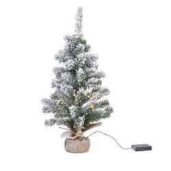 Foto van Kunstboom/kunst kerstboom met sneeuw en licht 75 cm - kunstkerstboom