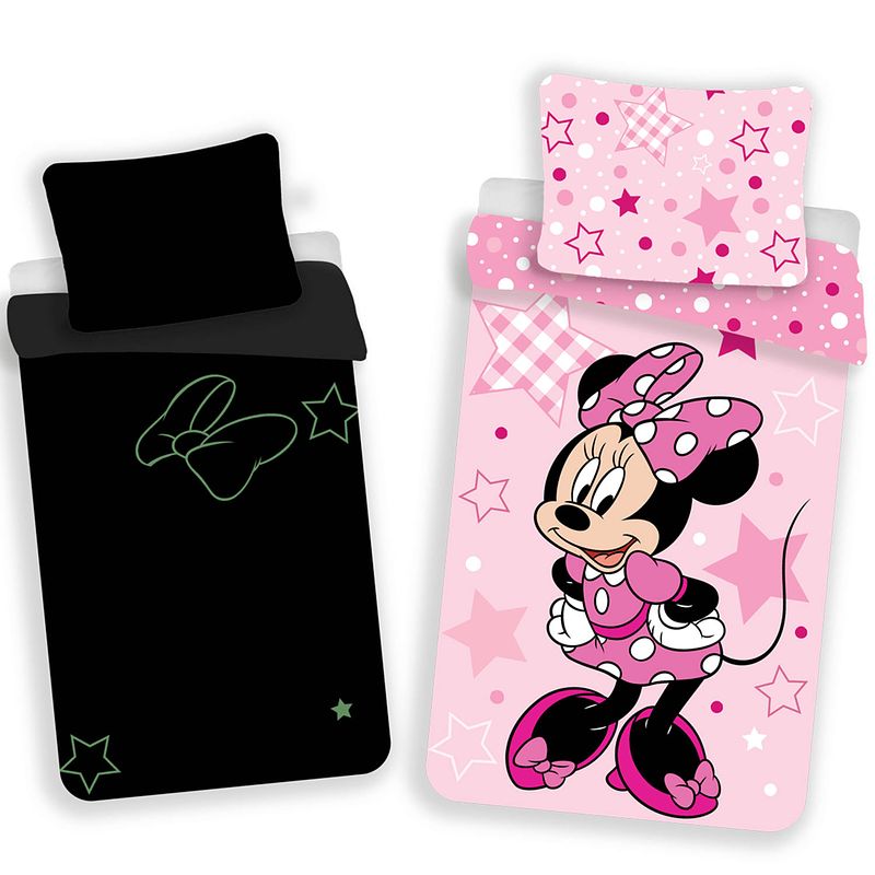 Foto van Disney minnie mouse dekbedovertrek glow in the dark - eenpersoons - 140 x 200 cm - katoen