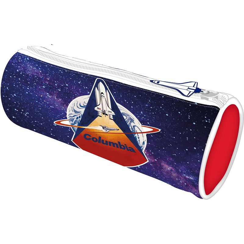 Foto van Nasa etui junior 21 x 7 cm polyester blauw/wit/rood