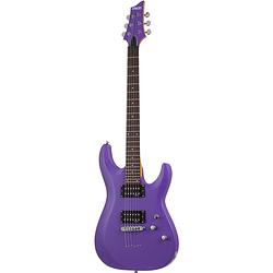 Foto van Schecter c-6 deluxe satin purple elektrische gitaar