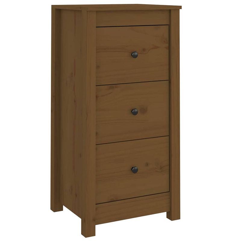 Foto van Vidaxl dressoir 40x35x80 cm massief grenenhout honingbruin