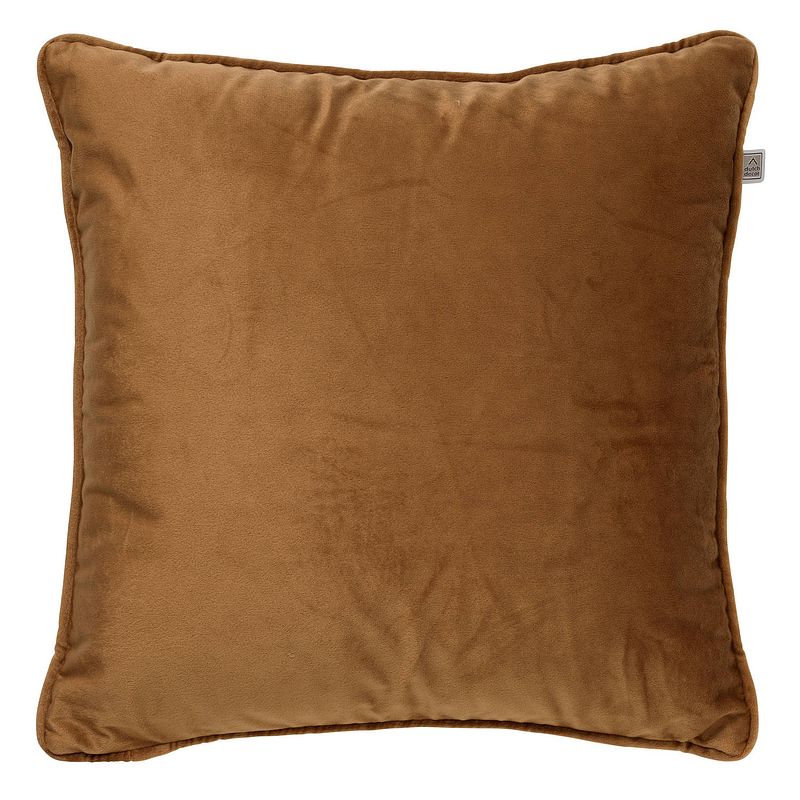 Foto van Dutch decor finn - sierkussen velvet tobacco brown 60x60 cm - bruin - bruin