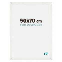 Foto van Fotolijst 50x70cm wit geveegd mdf mura