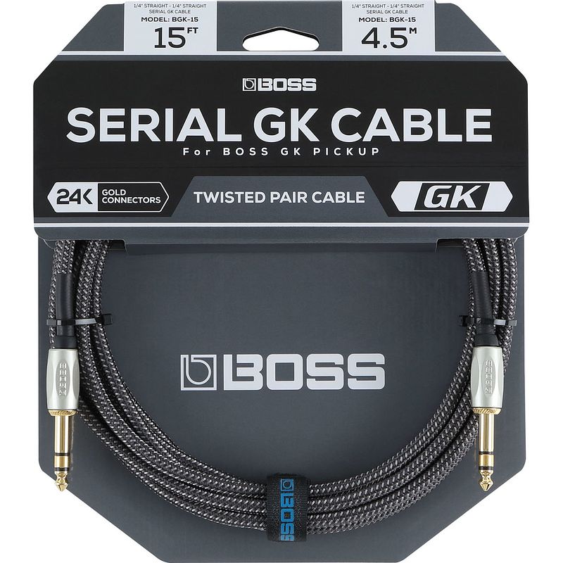 Foto van Boss bgk-15 guitar synth cable 2x 6.35 mm trs 4.5 m midi-kabel