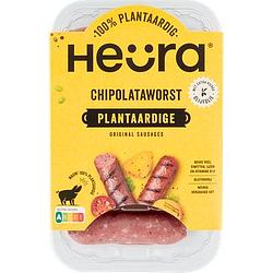 Foto van Uit het gekoelde vegan schap per verpakking | heura chipolataworst plantaardige original 216g aanbieding bij jumbo