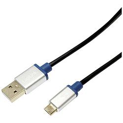 Foto van Logilink usb-kabel usb 2.0 usb-a stekker, usb-micro-b stekker 1.00 m zwart buam210