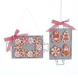 Foto van Kurt s. adler - gingerbread on metal tray ornament 6 inch