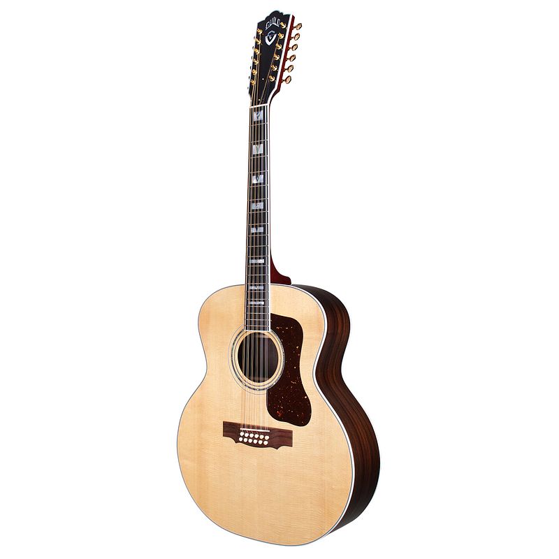 Foto van Guild f-512e natural elektrisch-akoestische 12-snarige gitaar met koffer