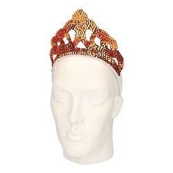 Foto van Gouden tiara met pailletten - verkleedhaardecoratie