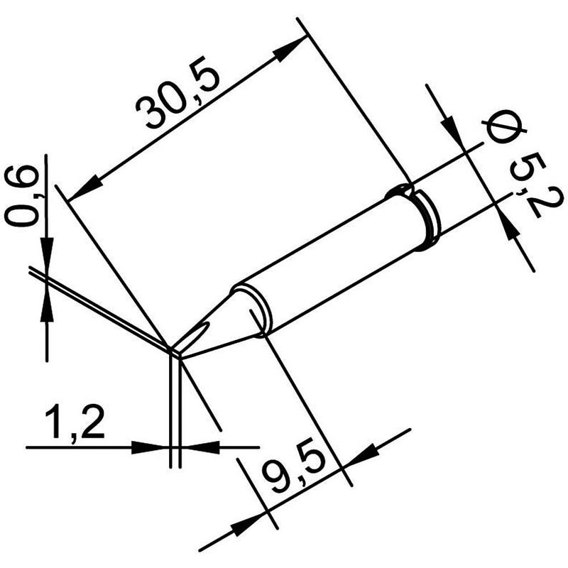 Foto van Ersa serie 102 soldeerpunt beitelvorm, recht grootte soldeerpunt 1.2 mm inhoud: 1 stuk(s)