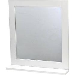 Foto van 4goodz badkamer spiegel vierkant met legplank miami 48x10x53 cm - wit