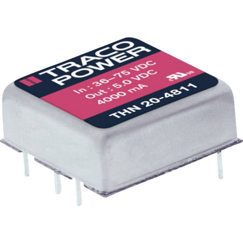 Foto van Tracopower thn 20-2412 dc/dc-converter, print 24 v/dc 12 v/dc 1670 ma 20 w aantal uitgangen: 1 x