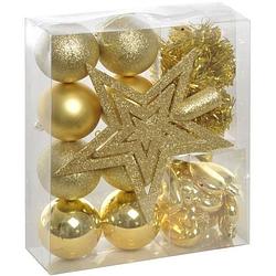 Foto van Set van 18 kerstbomen - goud met bal - ø 6 cm