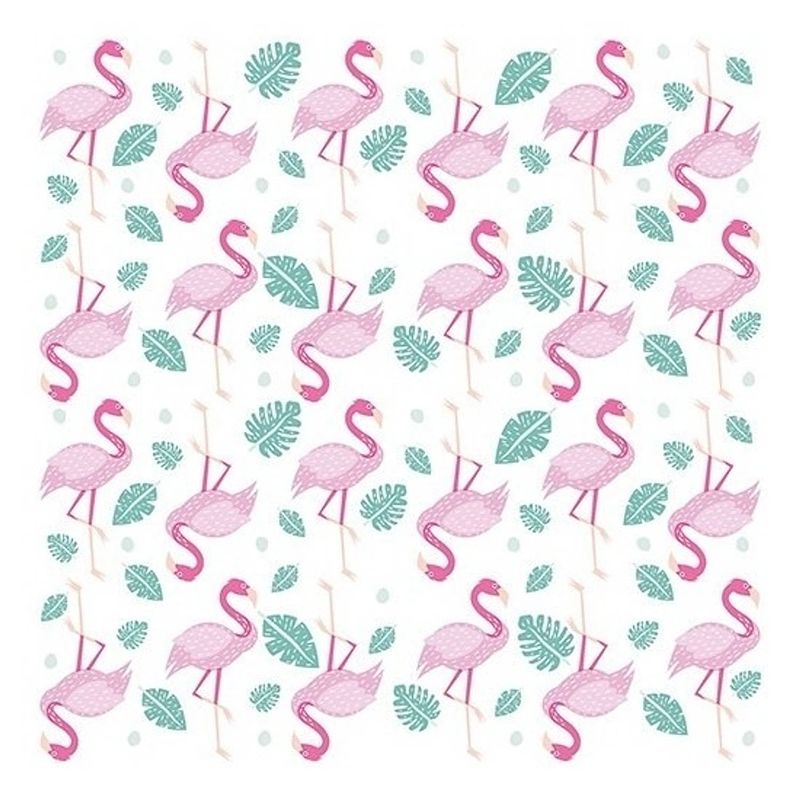 Foto van 40x flamingo thema servetten 33 x 33 cm - feestservetten