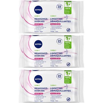 Foto van Nivea reinigingsdoekjes droge huid 3 x 25 doekjes bij jumbo