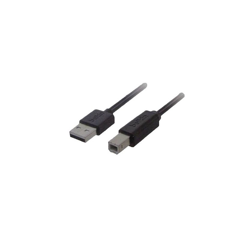 Foto van Belkin usb-kabel usb 2.0 usb-a stekker, usb-b stekker 4.80 m zwart vergulde steekcontacten, ul gecertificeerd f3u154bt4.8m