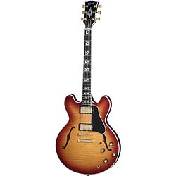 Foto van Gibson es supreme bourbon burst semi-akoestische gitaar met hardshell case