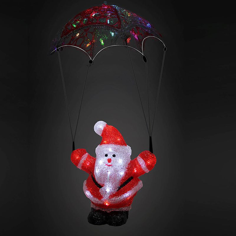 Foto van Led acryl_kerstman parachute, kerstversiering, kerstsfeer,kerstdecoratie