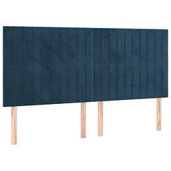 Foto van Vidaxl hoofdborden 4 st 90x5x78/88 cm fluweel donkerblauw