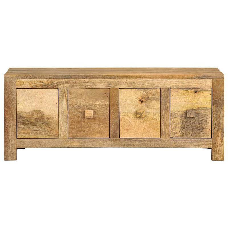 Foto van The living store massief mangohouten salontafel - 90 x 50 x 35 cm - met 4 lades