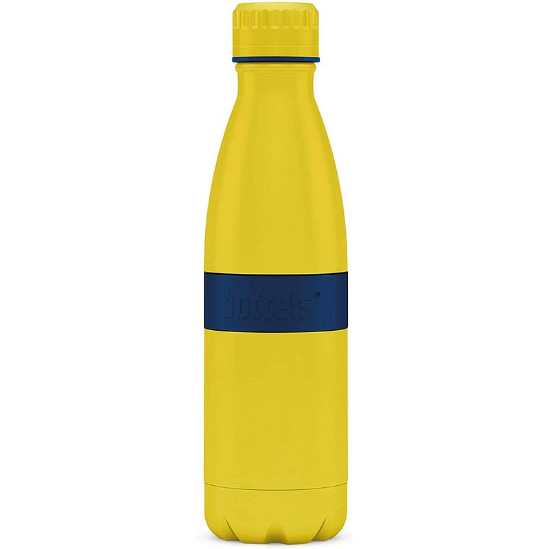 Foto van Boddels twee+ thermosfles drinkfles - 0,5 liter - geel/blauw