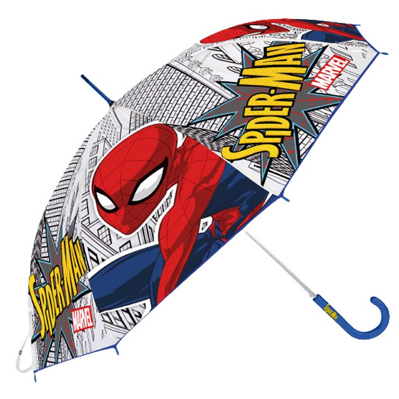 Foto van Marvel kinderparaplu spider-man 70 cm polyester wit