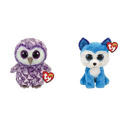 Foto van Ty - knuffel - beanie boo's - moonlight owl & prince husky