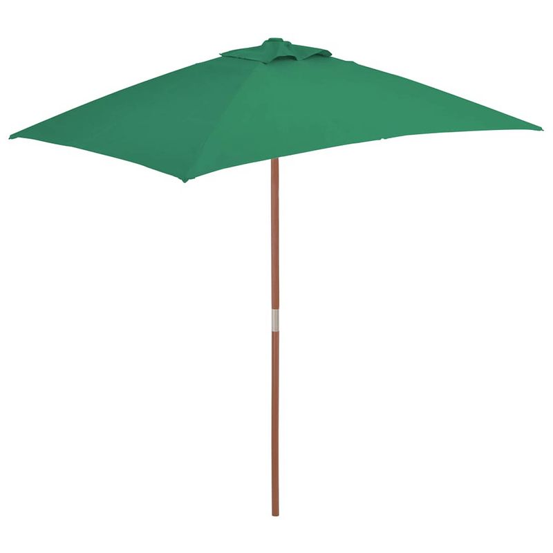 Foto van Vidaxl parasol met houten paal 150x200 cm groen