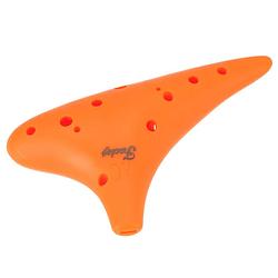 Foto van Fazley funtune ocarina 2aac12or orange alt ocarina in c majeur met 12 vingergaten